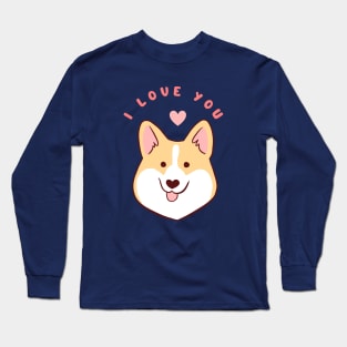 I love you a cute corgi illustration Long Sleeve T-Shirt